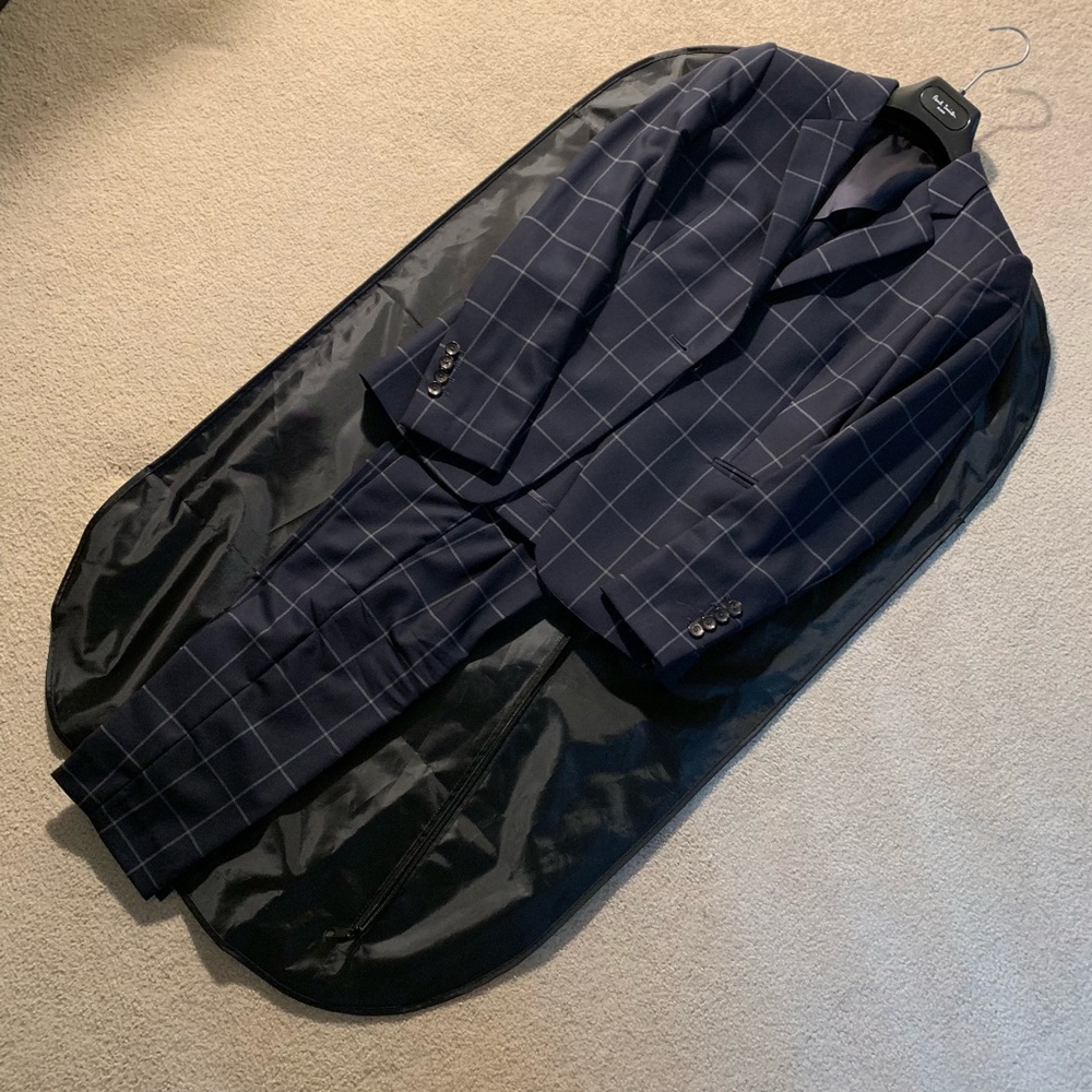 Navy Blue windowpane Paul Smith suit